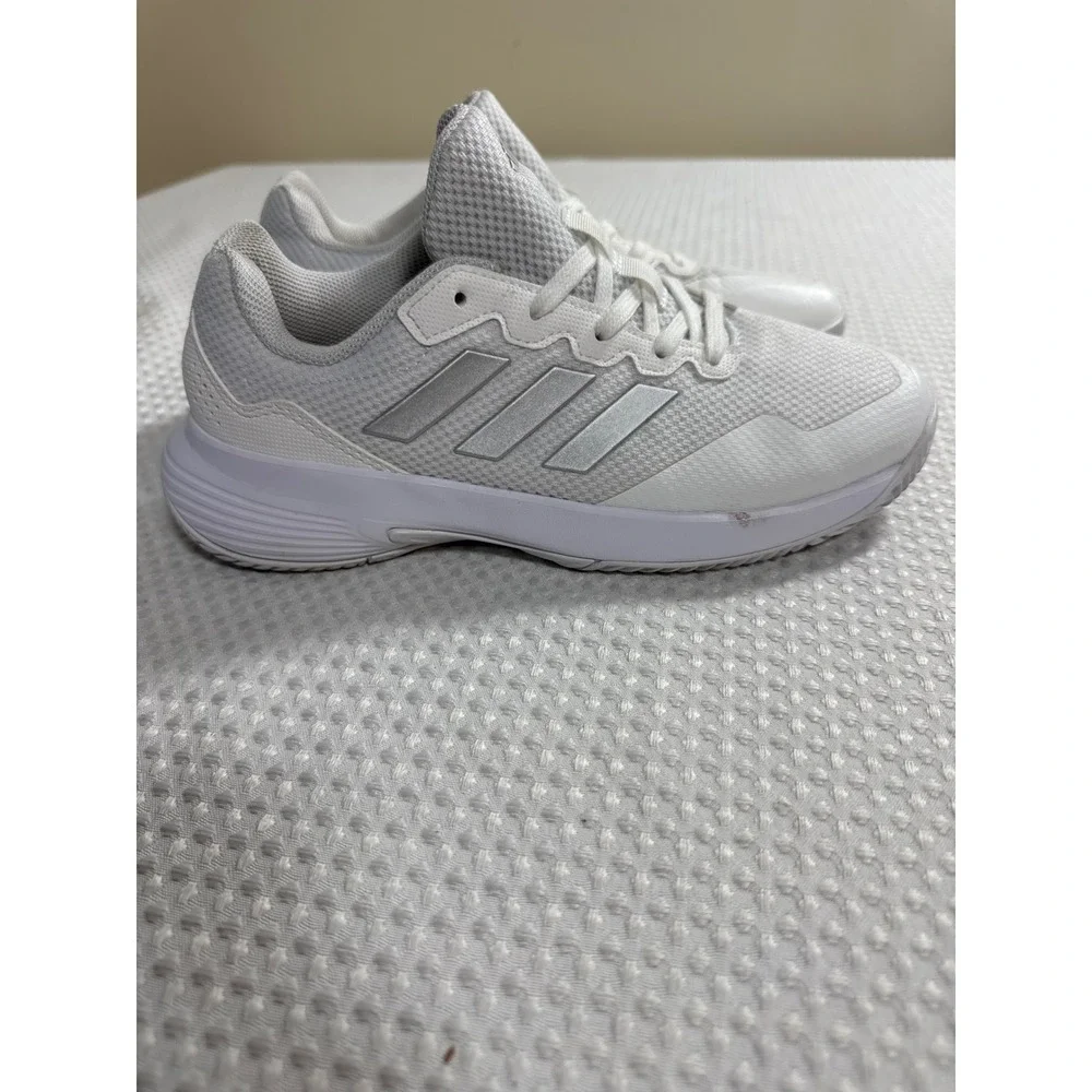 Adidas Tennis Shoes Womens 7 Gamecourt 2 White Silver EUC HQ8476